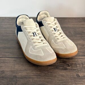 Rothy's Cream and Navy Sneakers